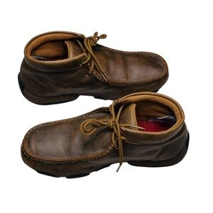 Twisted X WDM0001 Leather Chukka Driving Moc Boots Men’s 7.5 Brown EUC